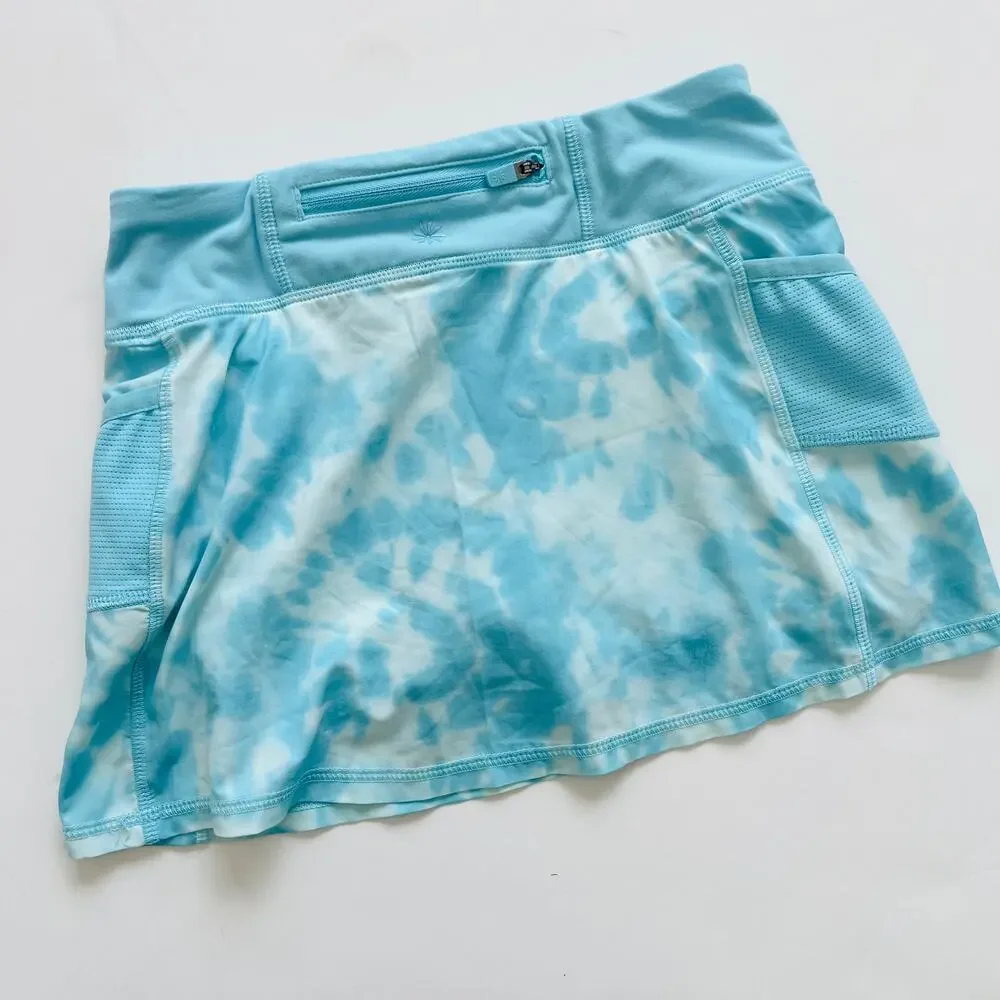 Athleta Girl Tie Dye Skort Size M 8-10 Blue Athletic Running Tennis